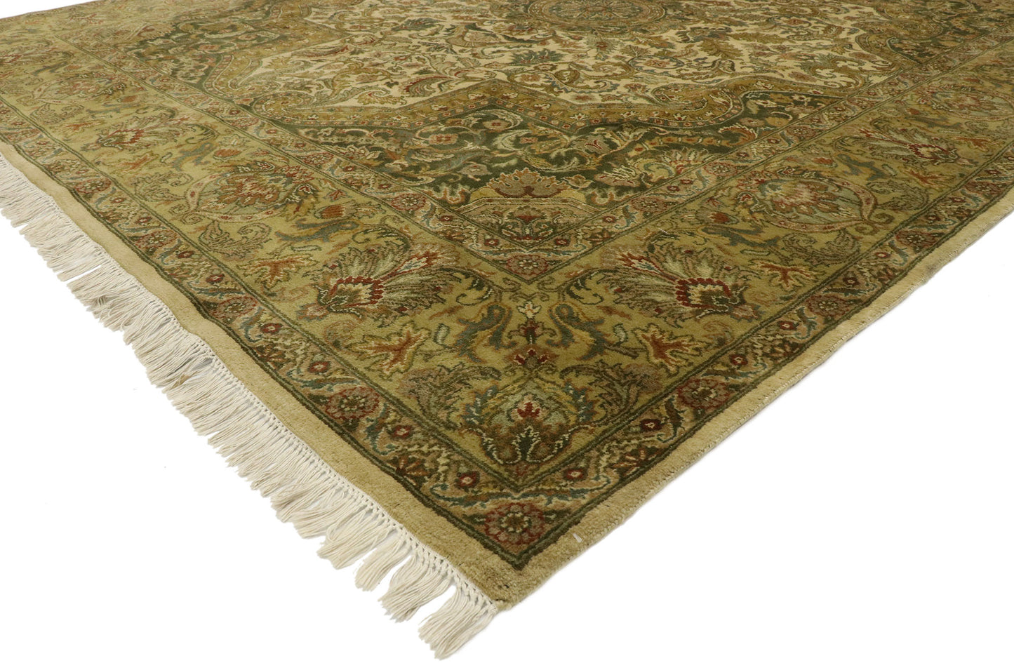 8 x 10 Vintage Indian Botanical Rug 77479