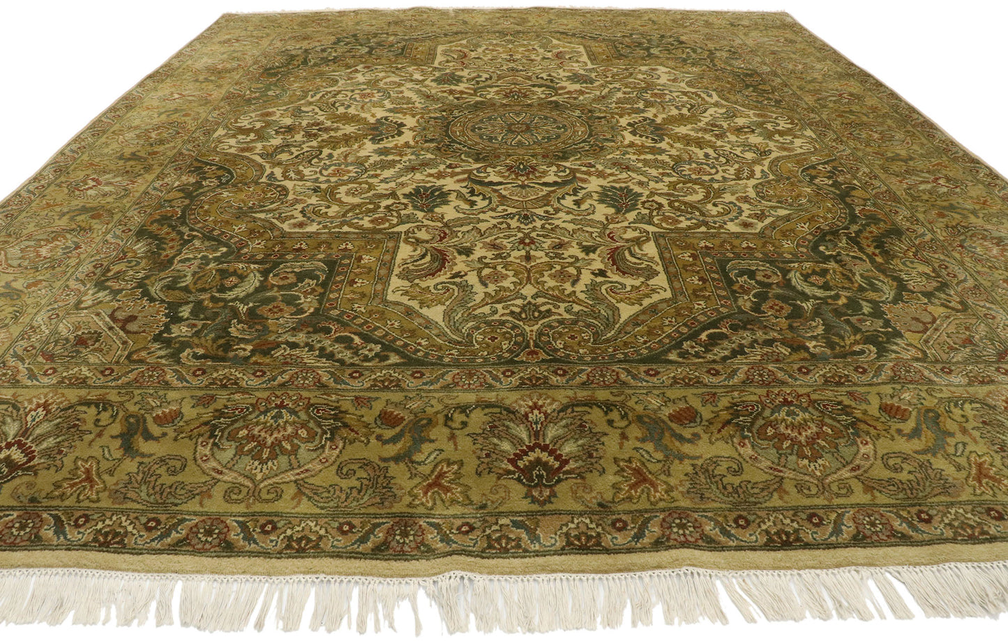 8 x 10 Vintage Indian Botanical Rug 77479