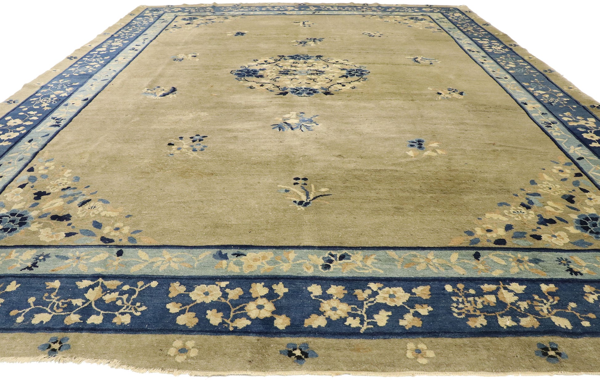 9 x 12 Distressed Antique Chinese Rug 77510