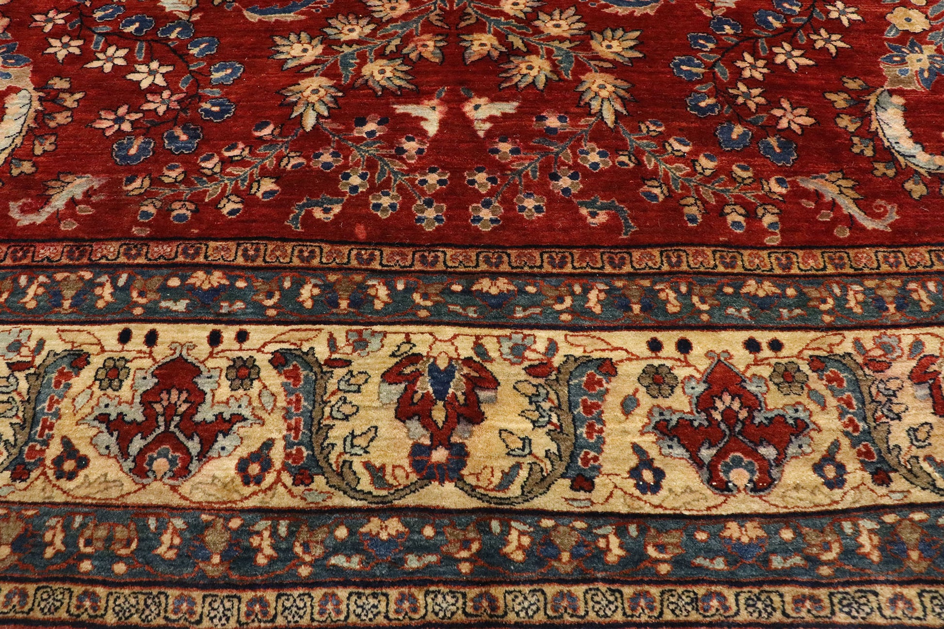9 x 12 Antique Persian Mohajeran Sarouk Rug 77516
