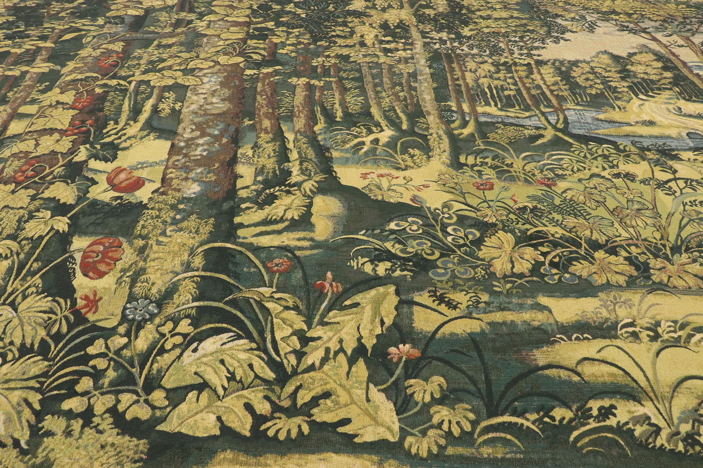 7 x 17 Antique Belgian Verdure Tapestry 77518