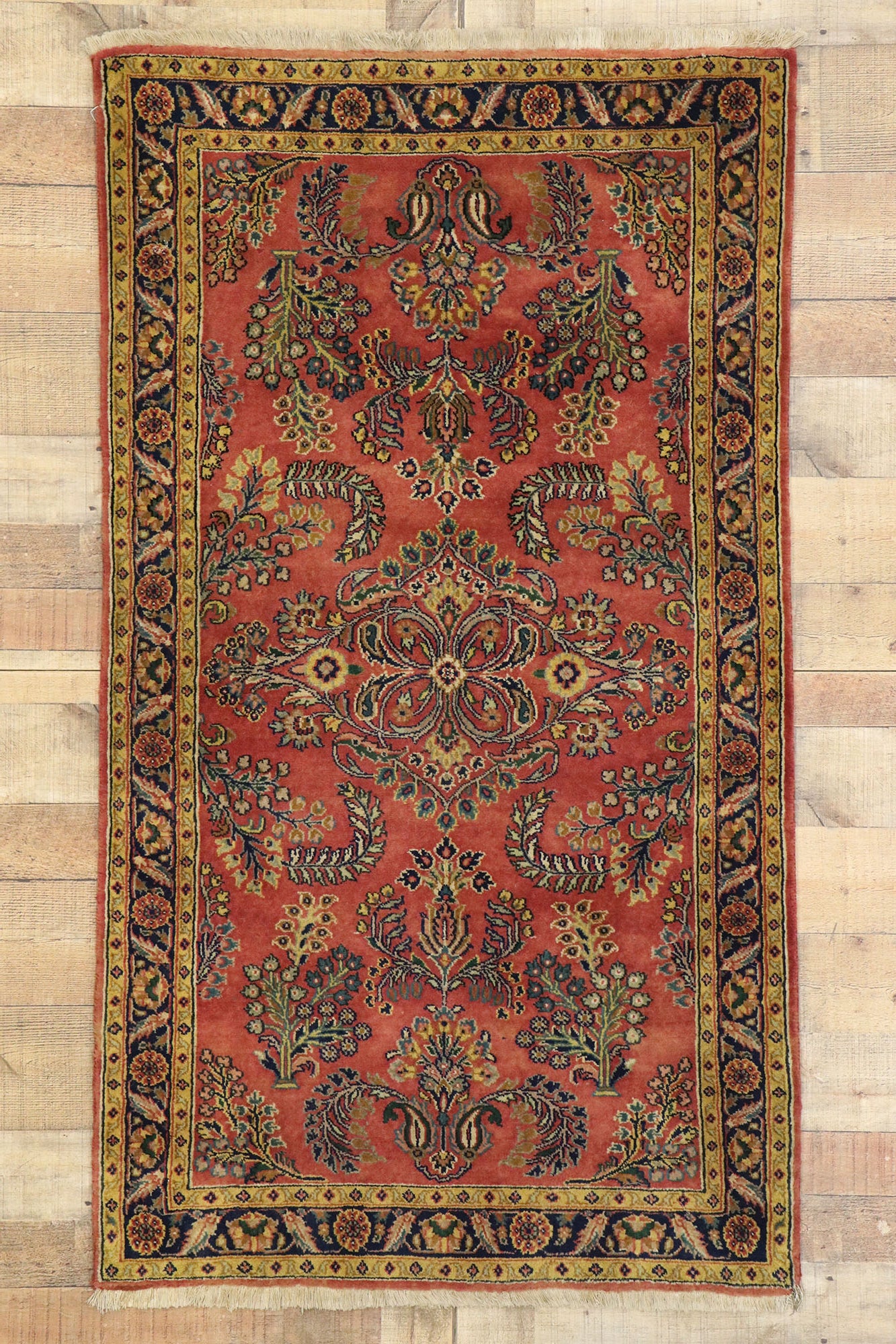 3 x 5 Vintage Persian Sarouk Rug 77522