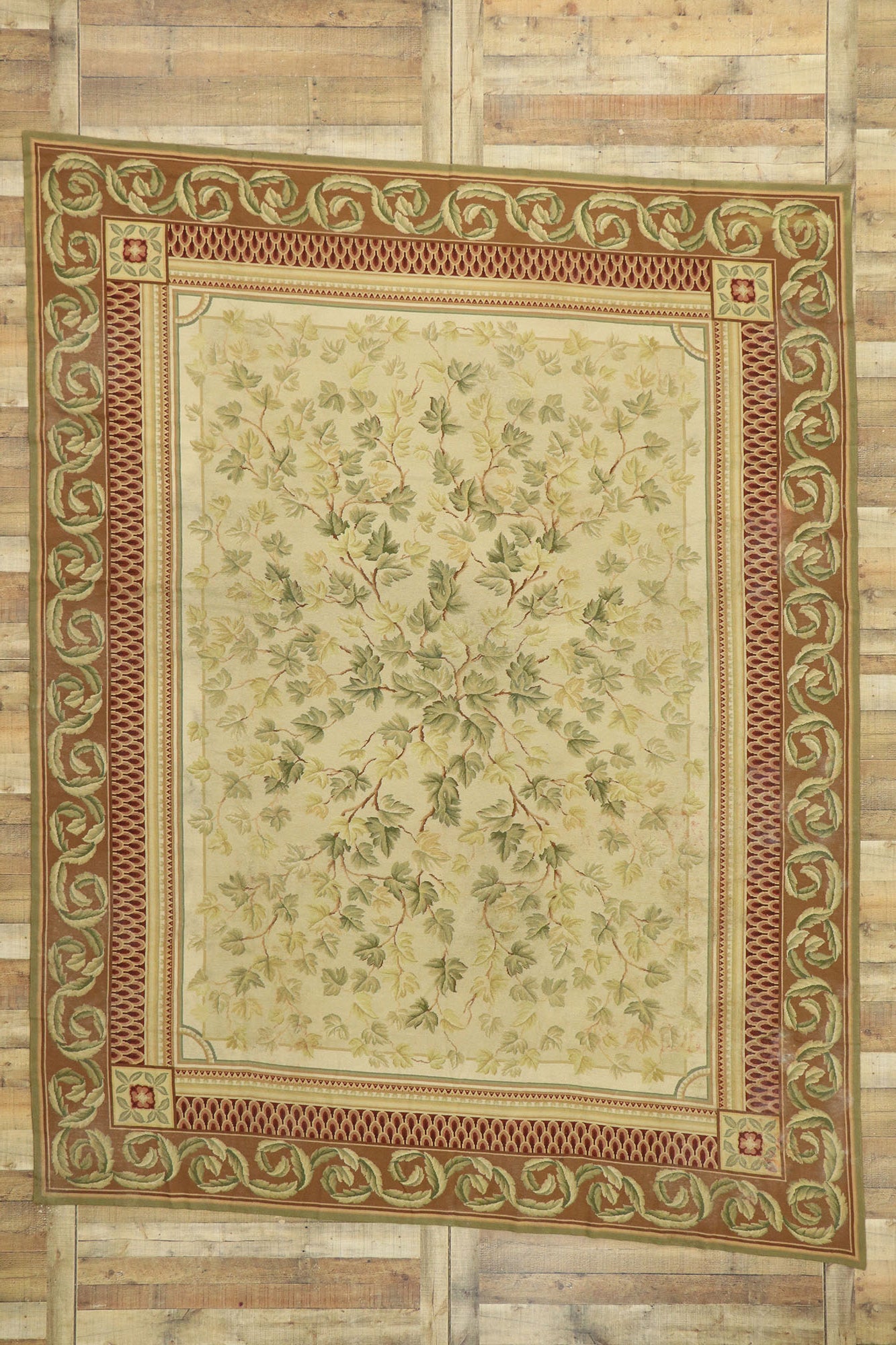 9 x 11 Vintage Needlepoint Aubusson Style Rug 77523
