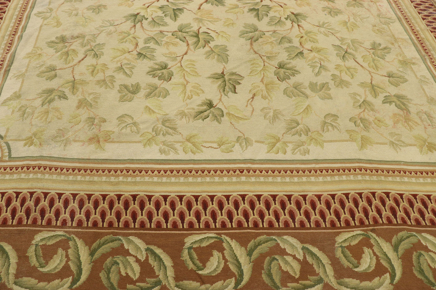 9 x 11 Vintage Needlepoint Aubusson Style Rug 77523