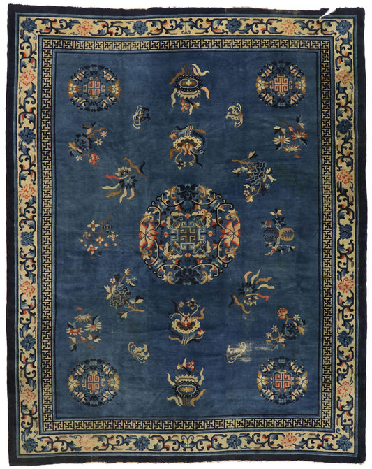 9 x 11 Antique Chinese Peking Rug 77544