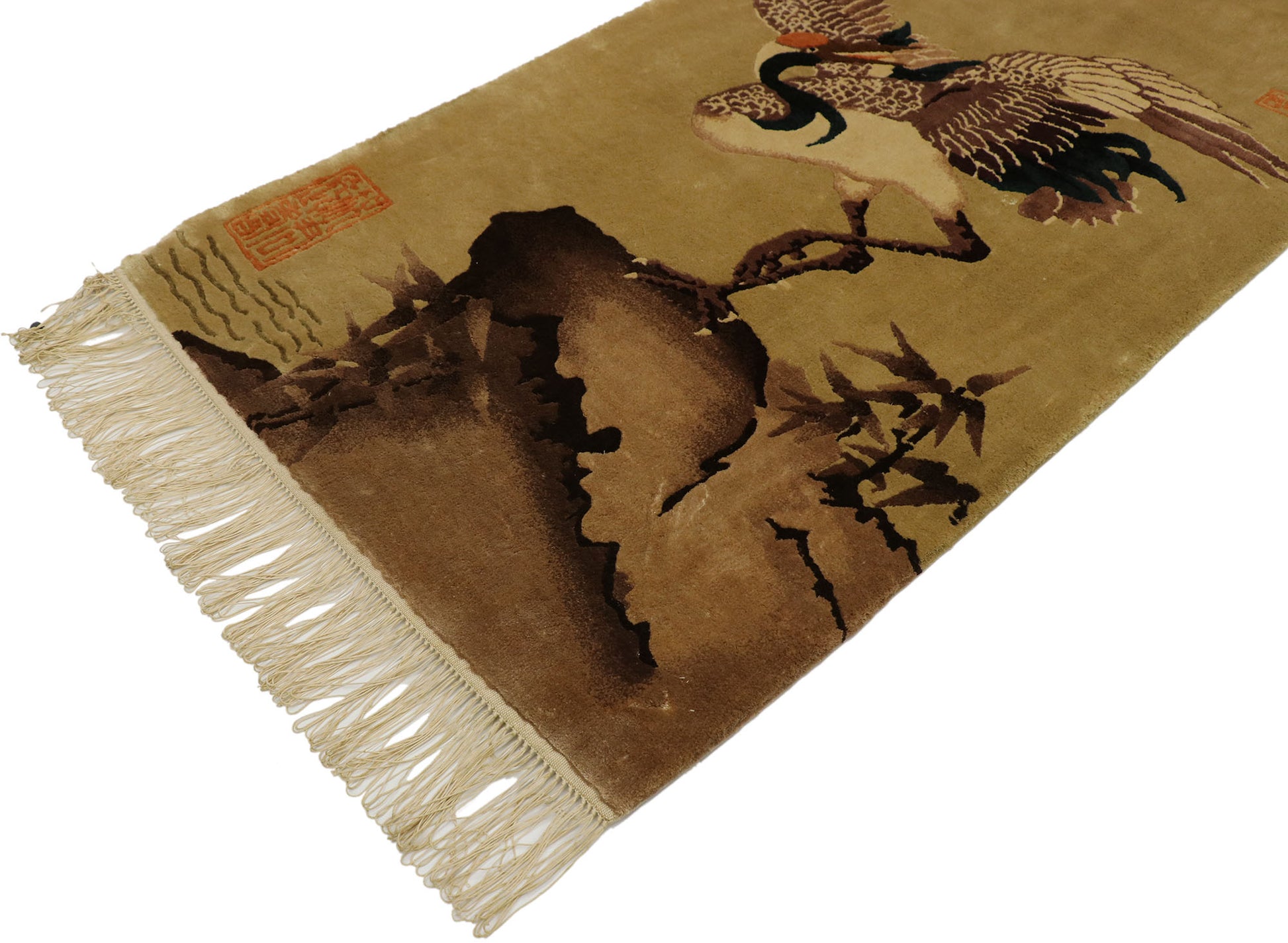 2 x 4 Antique Chinese Pictorial Tapestry 77548