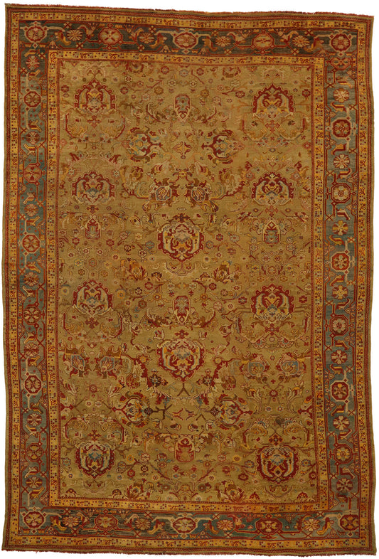 12 x 17 Antique Turkish Oushak Rug 77550