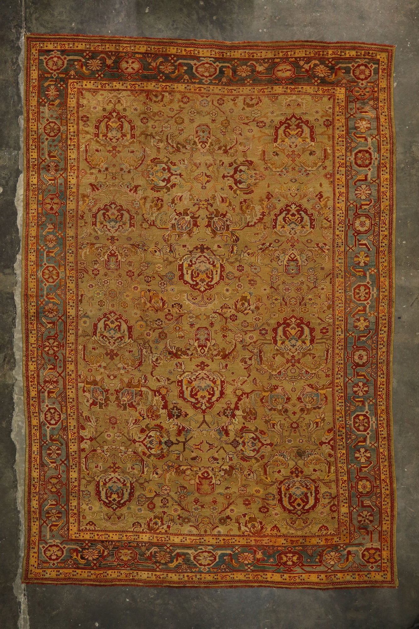 12 x 17 Antique Turkish Oushak Rug 77550