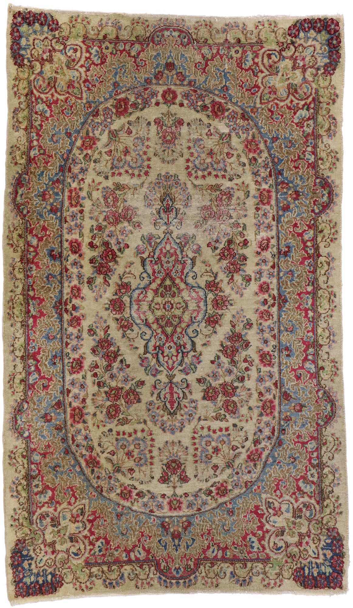 3 x 5 Antique Persian Kerman Rug 77560