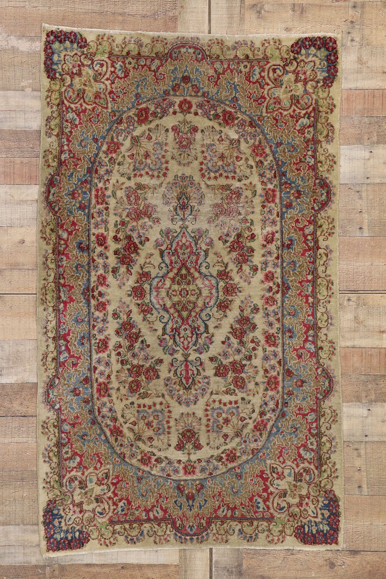 3 x 5 Antique Persian Kerman Rug 77560