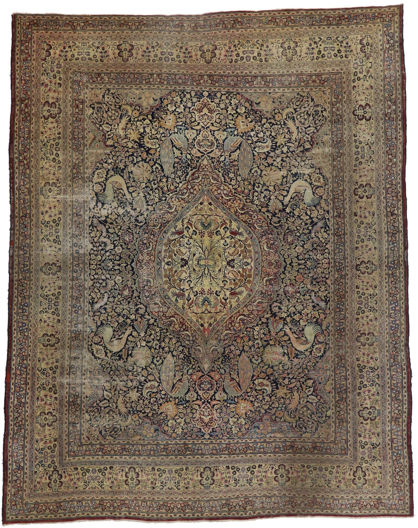 12 x 15 Antique Persian Mashhad Rug 77569