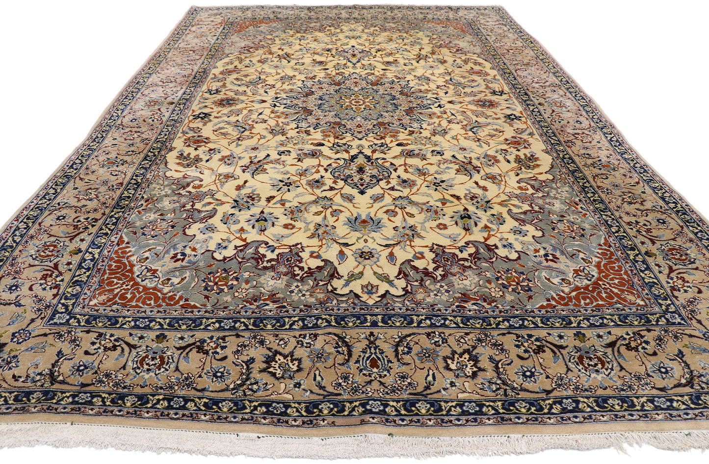 8 x 13 Vintage Persian Nain Rug 77571