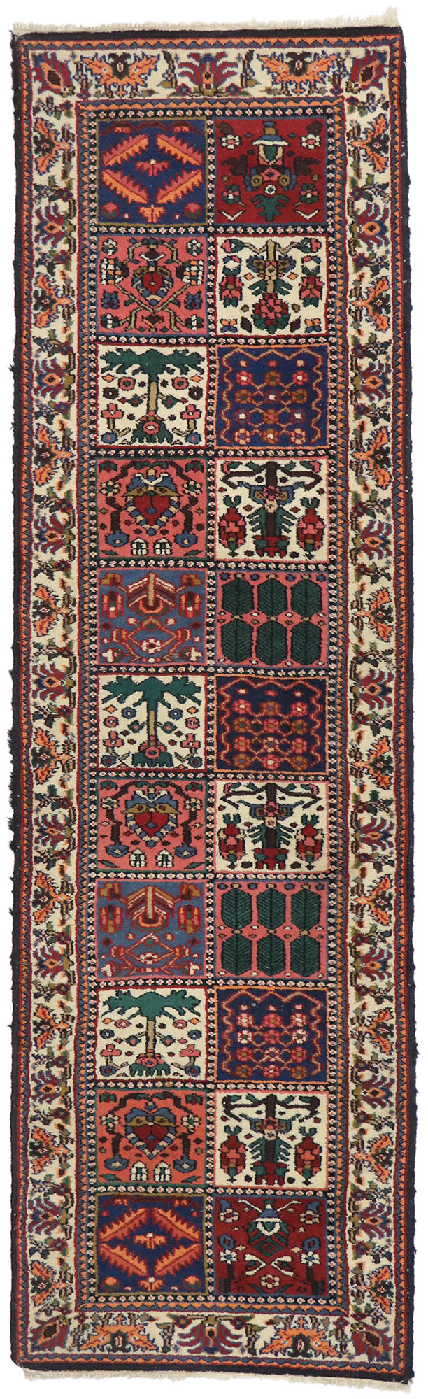 3 x 9 Vintage Persian Bakhtiari Rug 77595