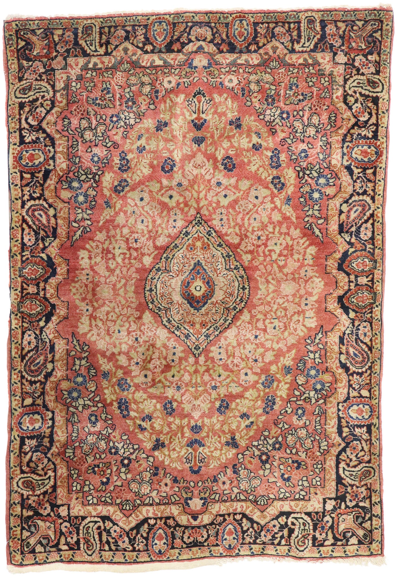 4 x 5 Vintage Persian Kerman Rug 77598