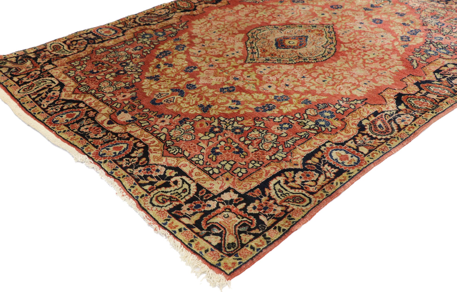 4 x 5 Vintage Persian Kerman Rug 77598
