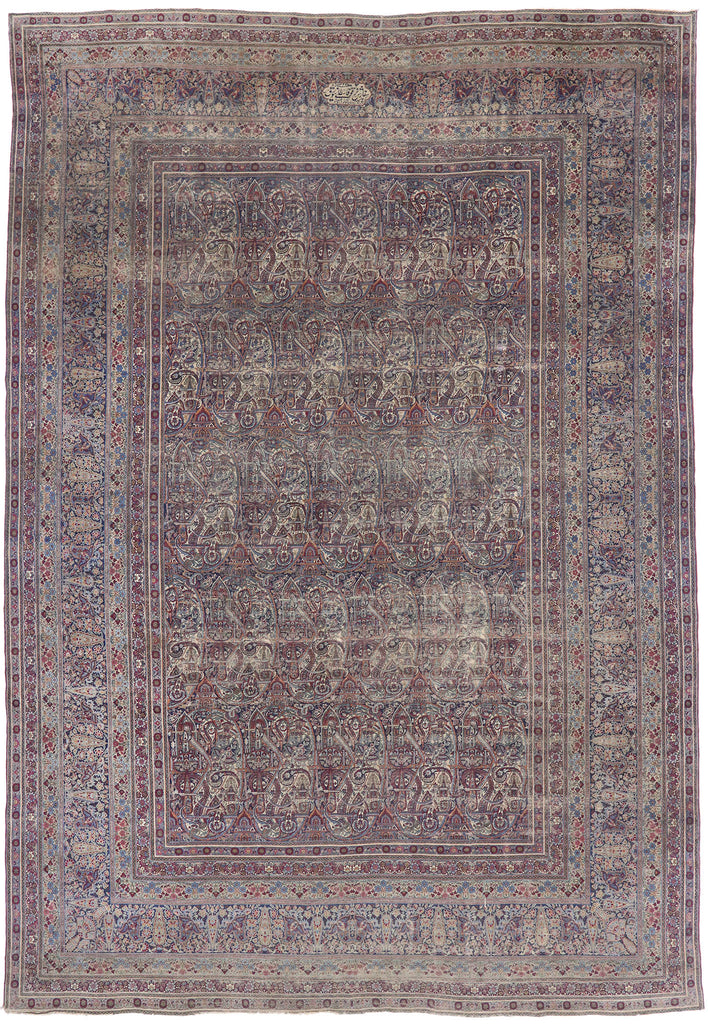 14 x 20 Antique Persian Lavar Kerman Rug 77622