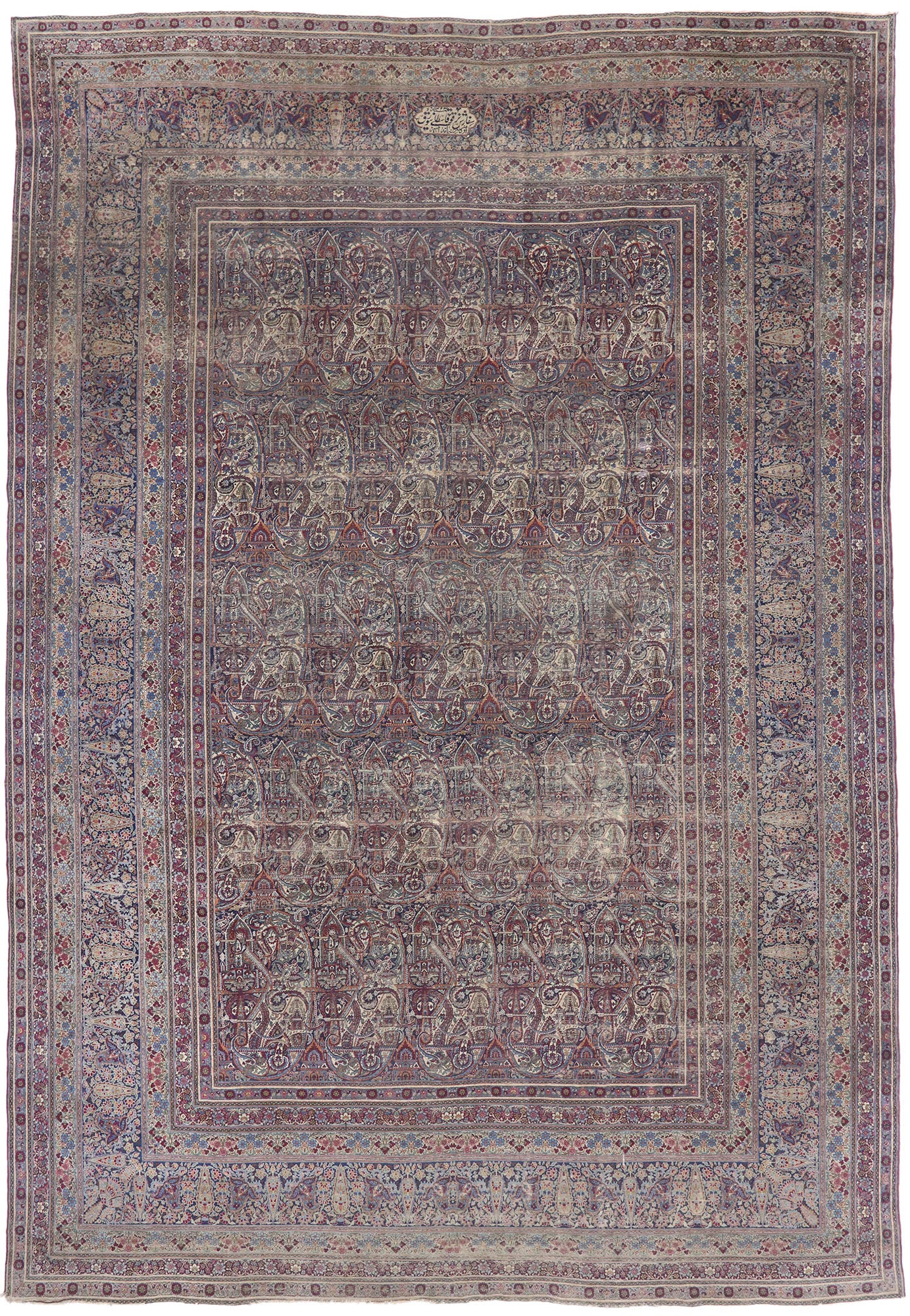 14 x 20 Antique Persian Lavar Kerman Rug 77622
