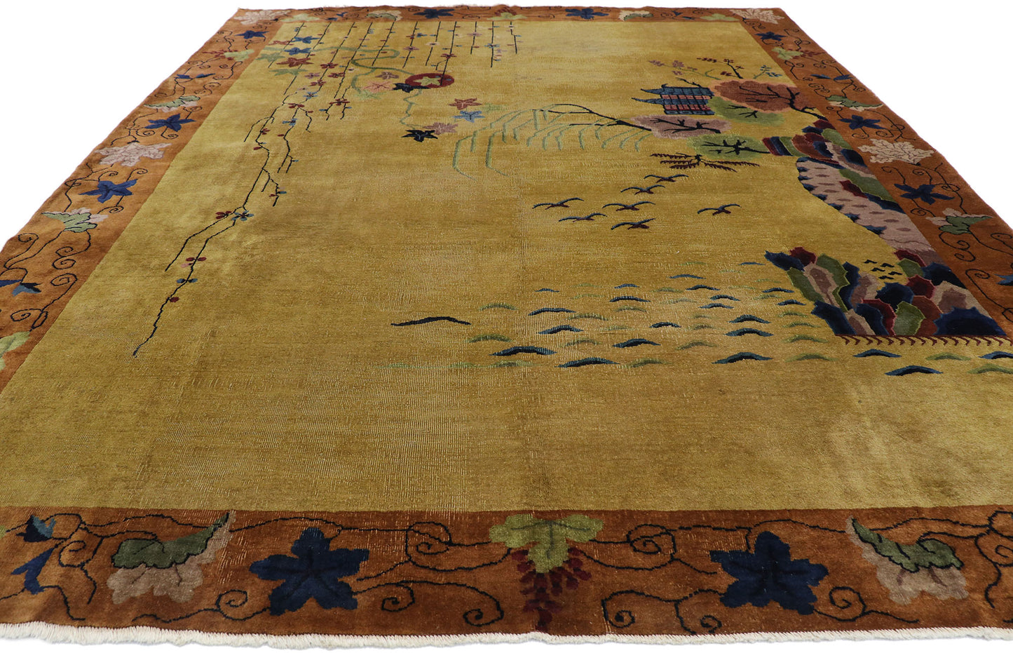 9 x 11 Antique Chinese Art Deco Rug 77625