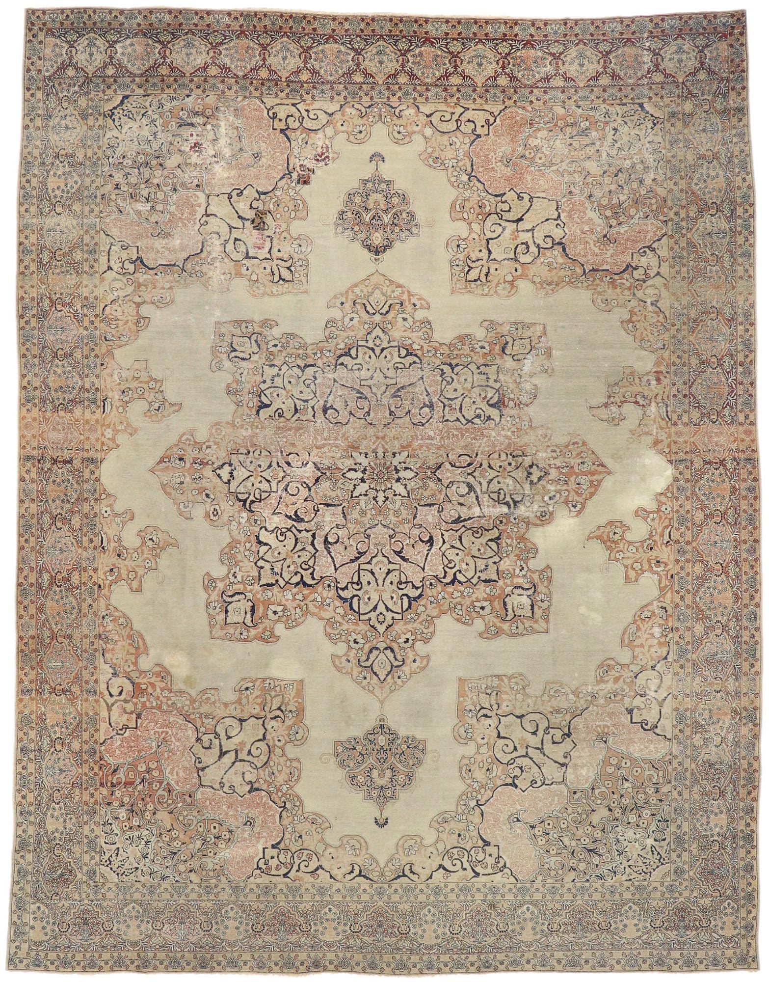 10 x 13 Antique Persian Kerman Rug 77627