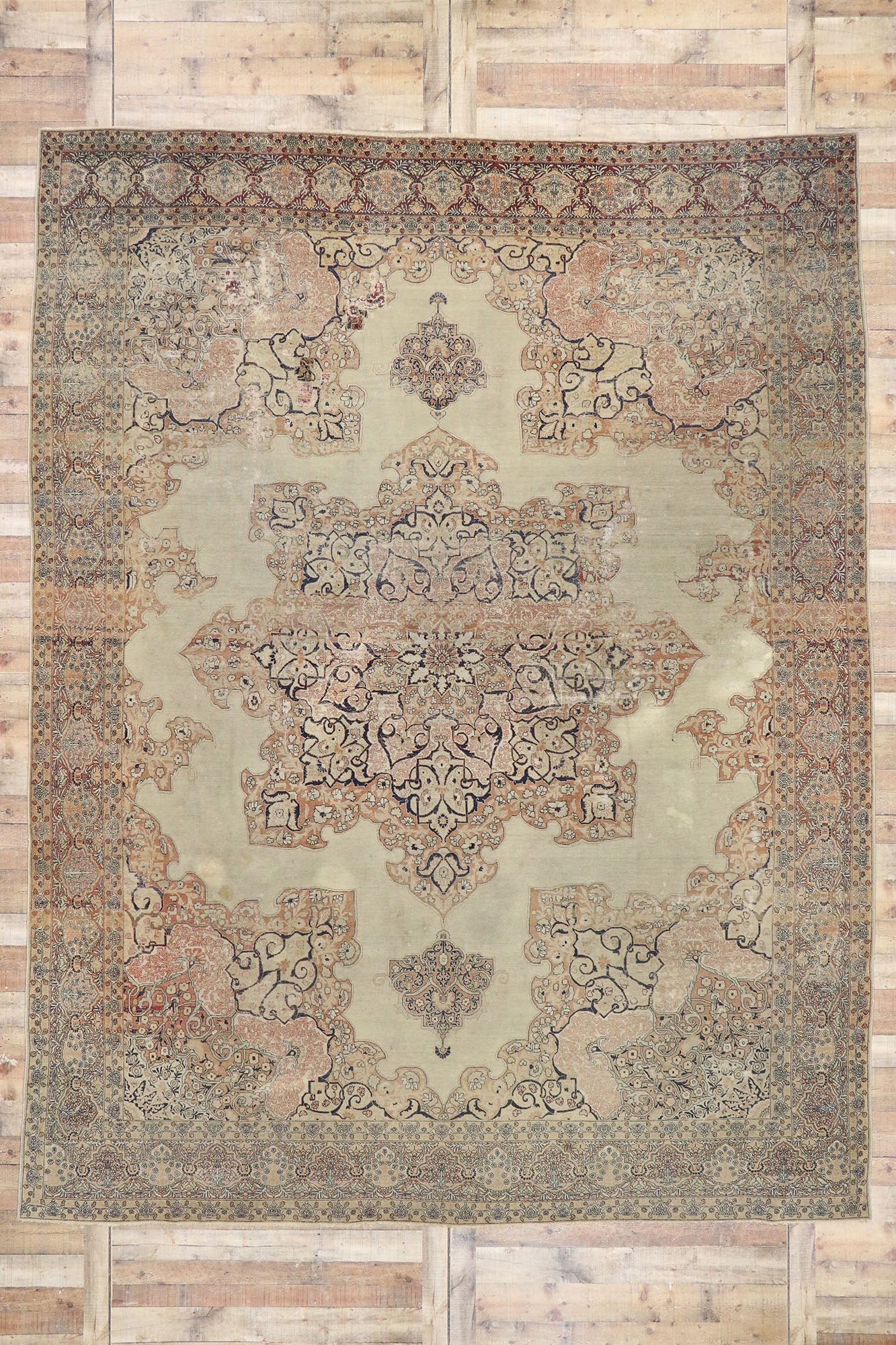 10 x 13 Antique Persian Kerman Rug 77627