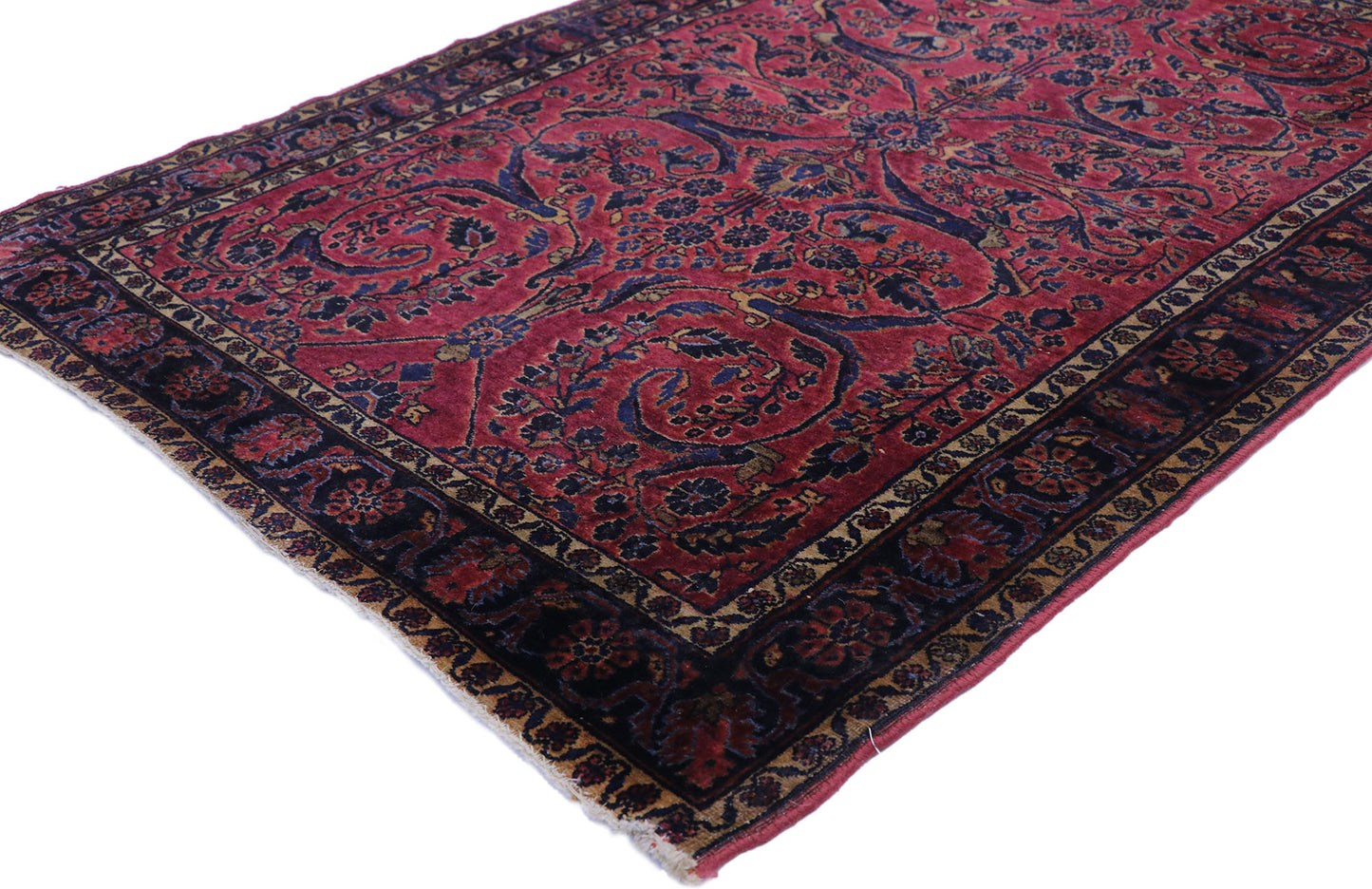 4 x 5 Antique Persian Sarouk Rug 77634