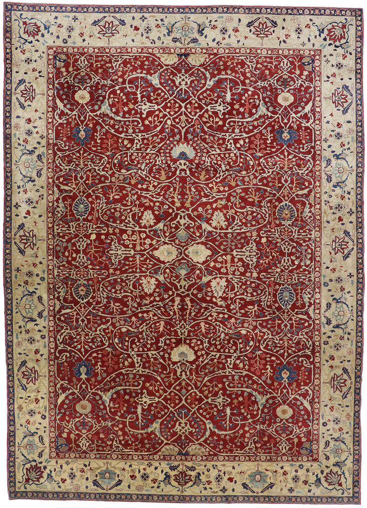 10 x 14 Vintage Indian Agra Rug 77643