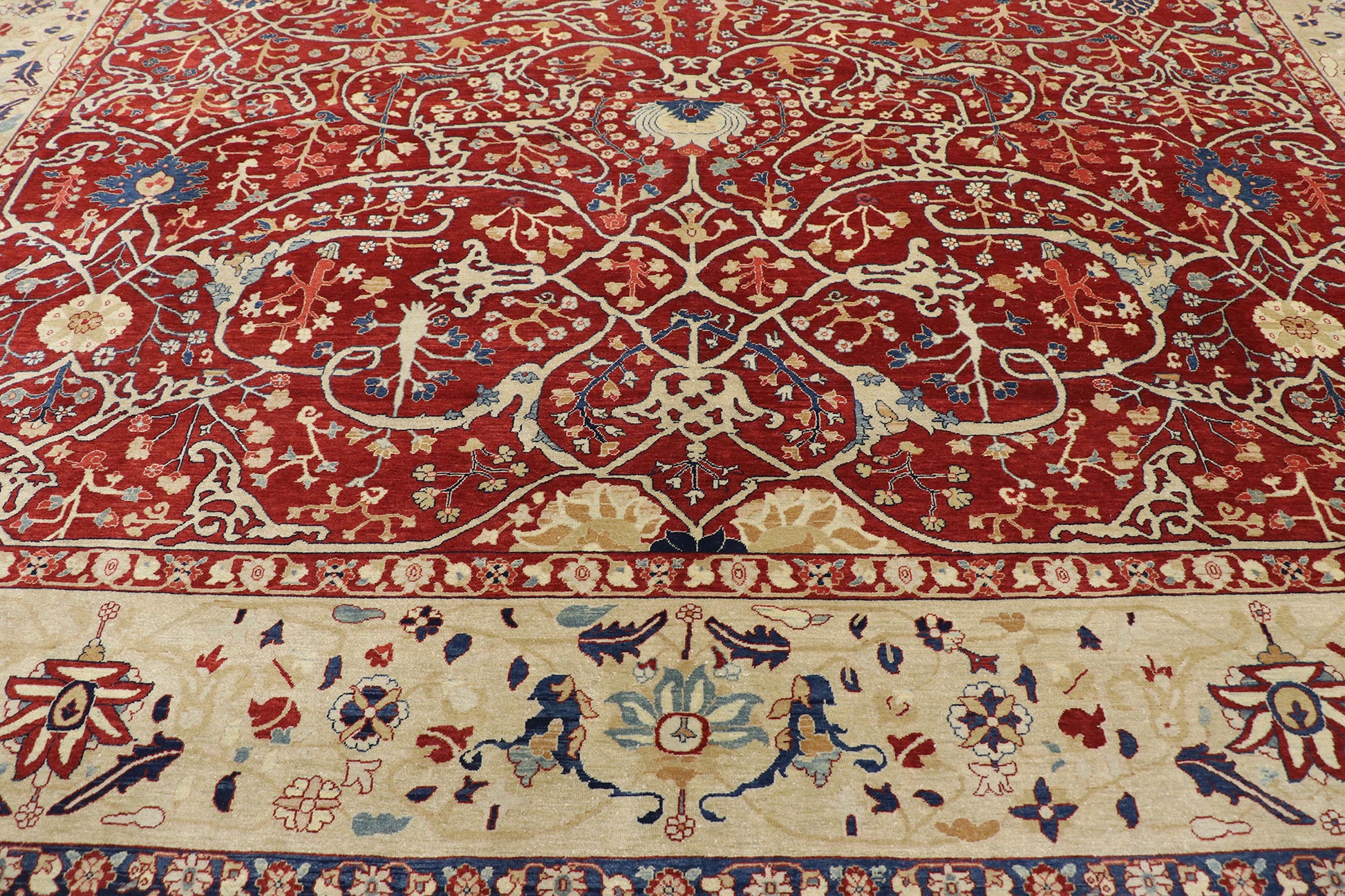 10 x 14 Vintage Indian Agra Rug 77643