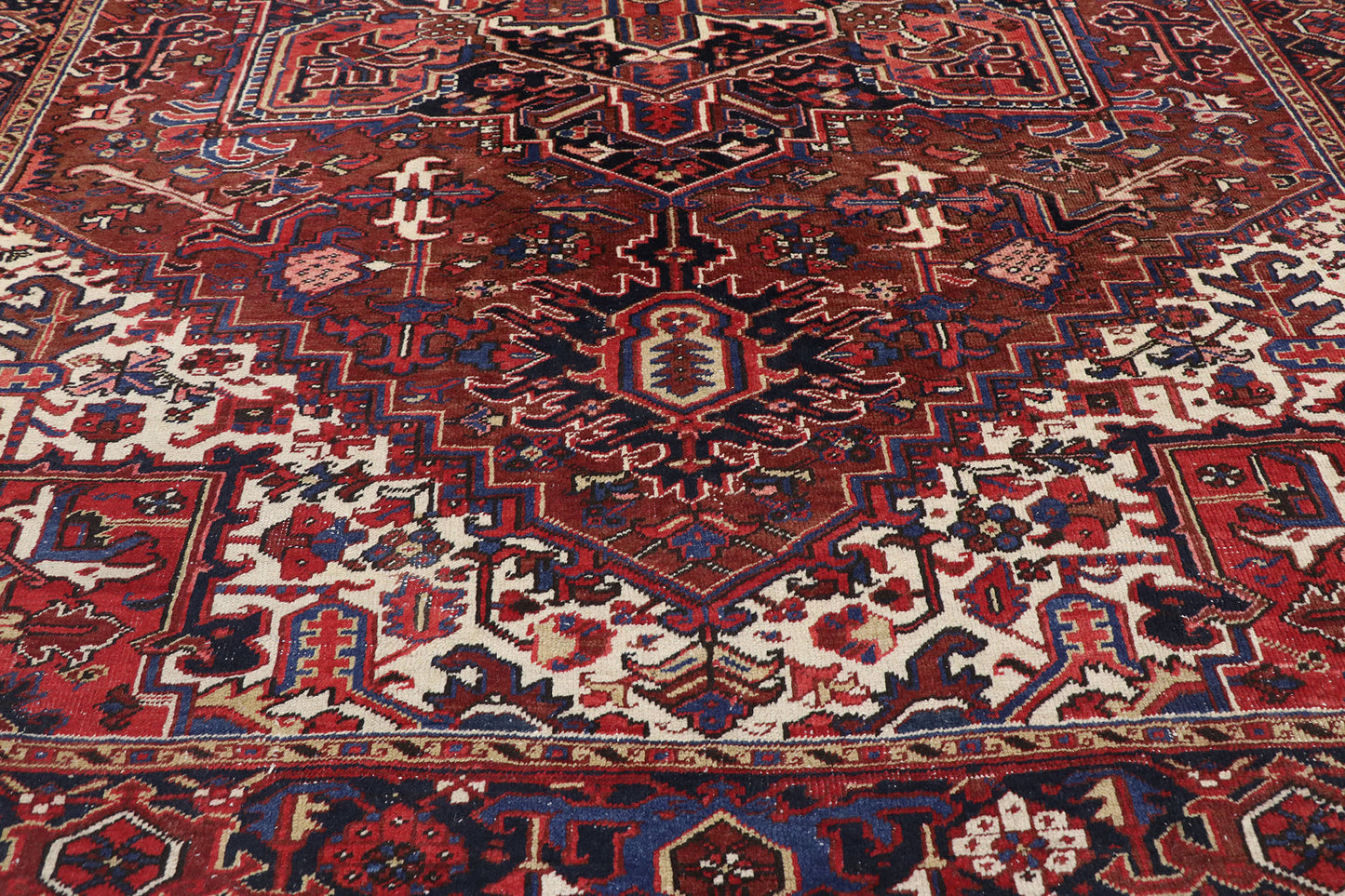 9 x 12 Antique Persian Heriz Rug 77644