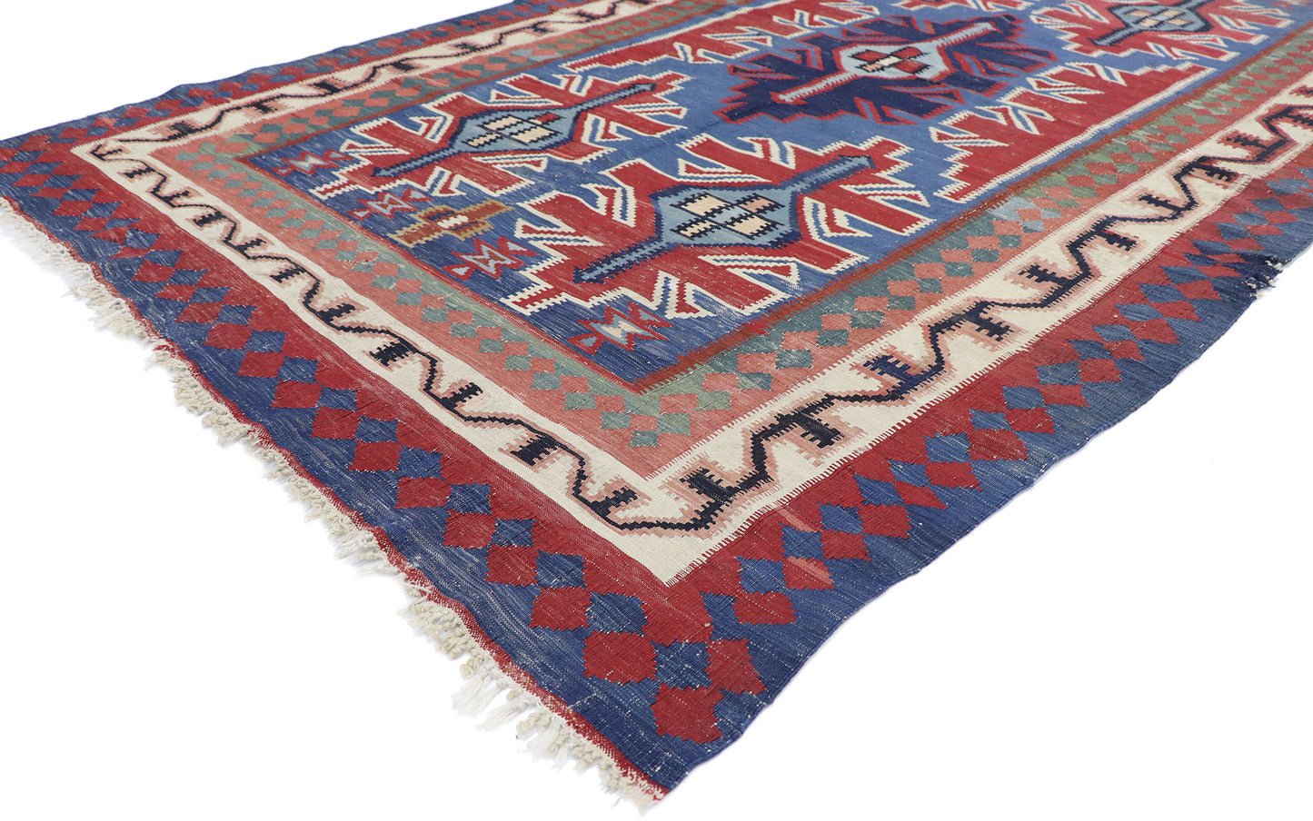 6 x 9 Vintage Persian Shiraz Kilim Rug 77646