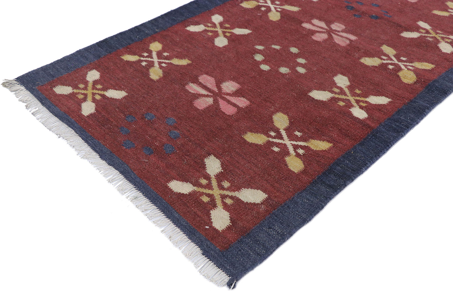 3 x 4 Vintage Romanian Kilim Rug 77649