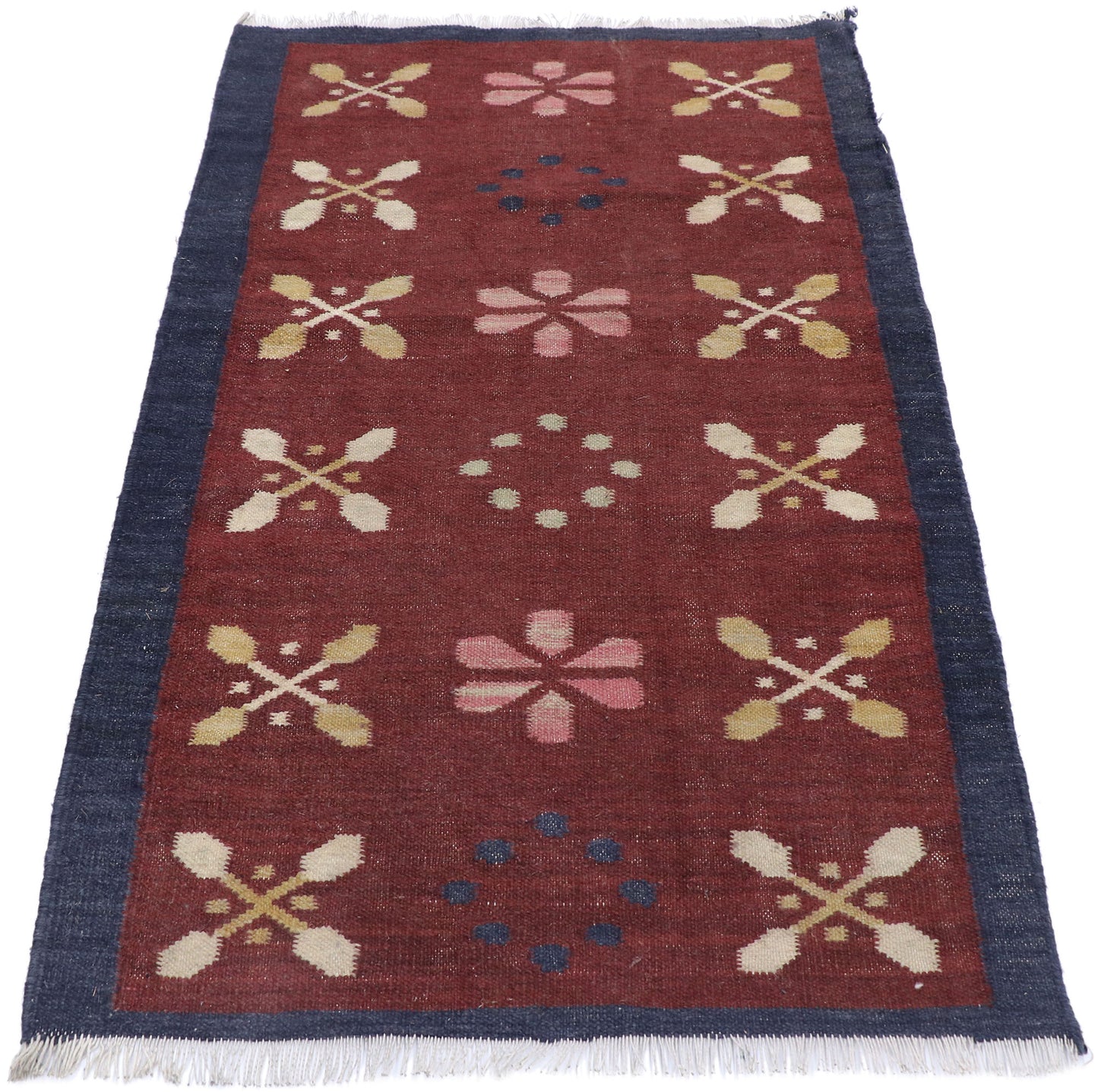 3 x 4 Vintage Romanian Kilim Rug 77649