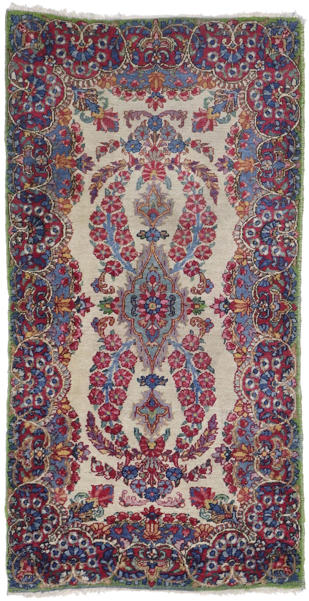 2 x 4 Vintage Persian Kerman Rug 77655