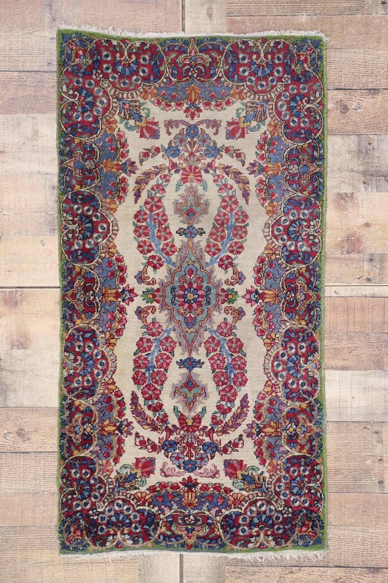 2 x 4 Vintage Persian Kerman Rug 77655