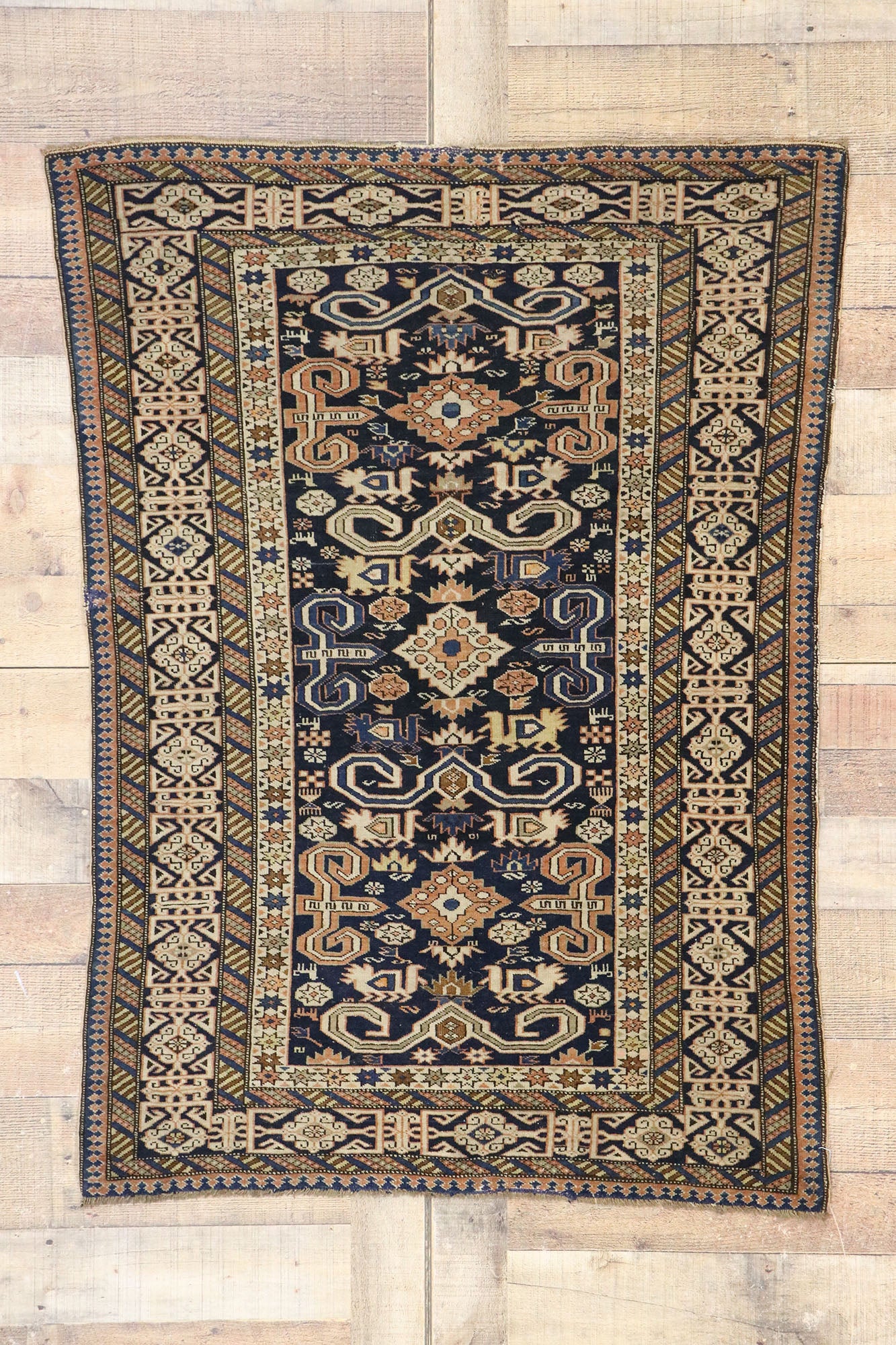 3 x 4 Antique Caucasian Shirvan Kuba Rug 77658