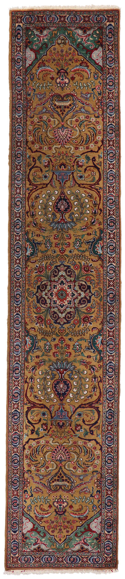 3 x 14 Vintage Persian Tabriz Runner 77661