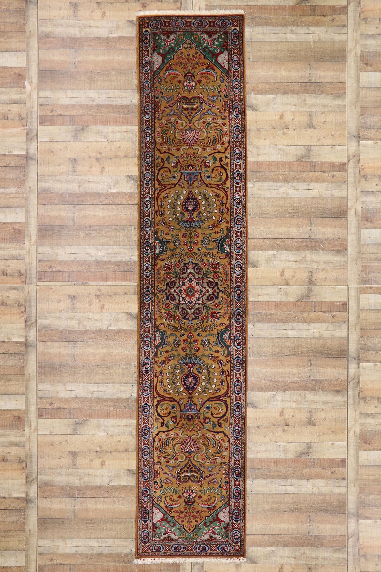 3 x 14 Vintage Persian Tabriz Runner 77661