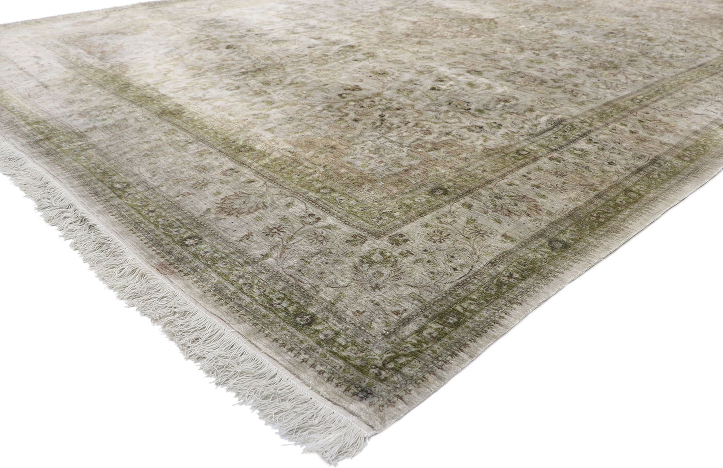 8 x 11 Vintage Persian Silk Qum Rug 77694