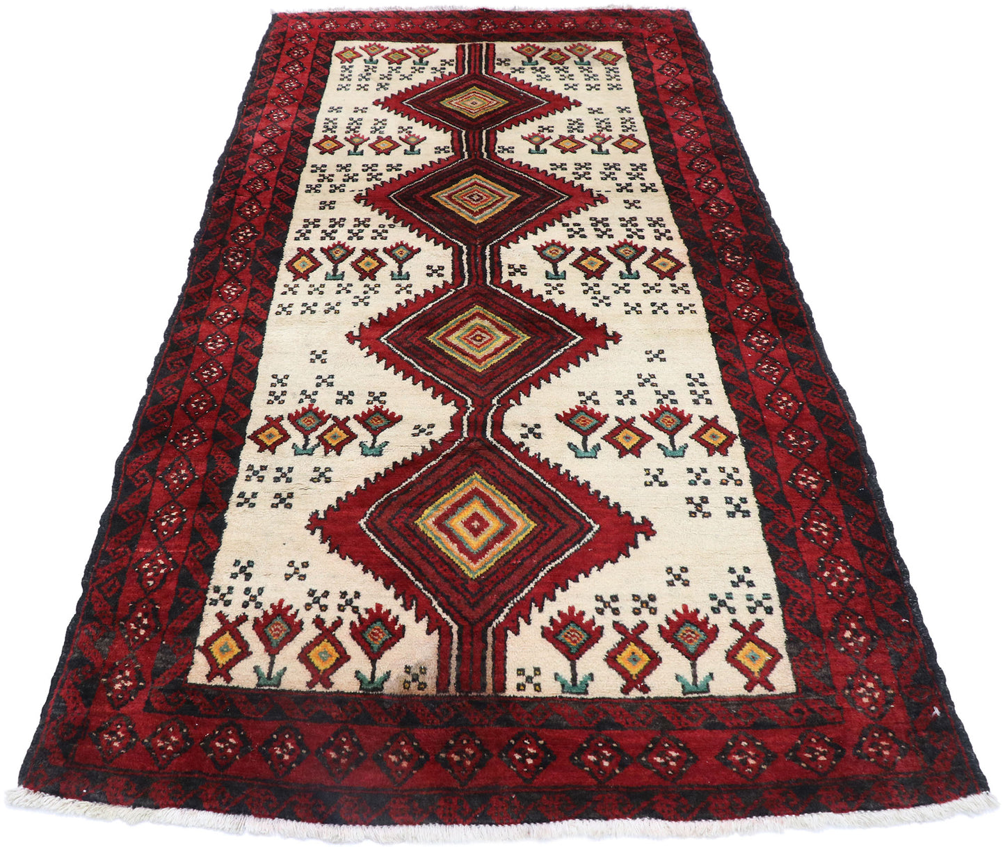 3 x 7 Vintage Persian Baluch Runner 77712