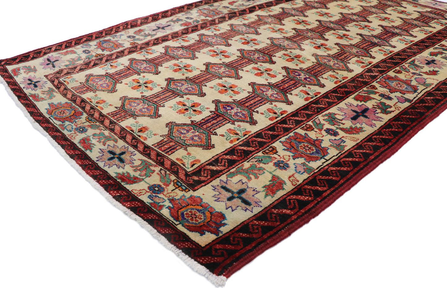4 x 6 Vintage Persian Turkoman Rug 77717