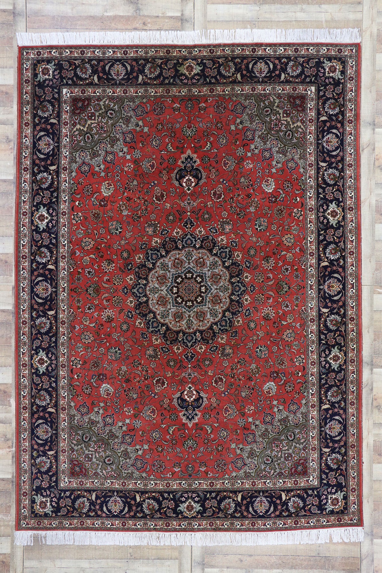 8 x 12 Vintage Persian Tabriz Rug 77730