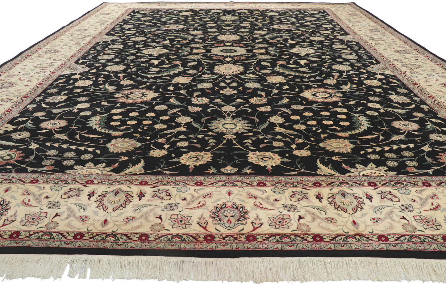 12 x 18 Vintage Pakistani Tabriz Rug 77747