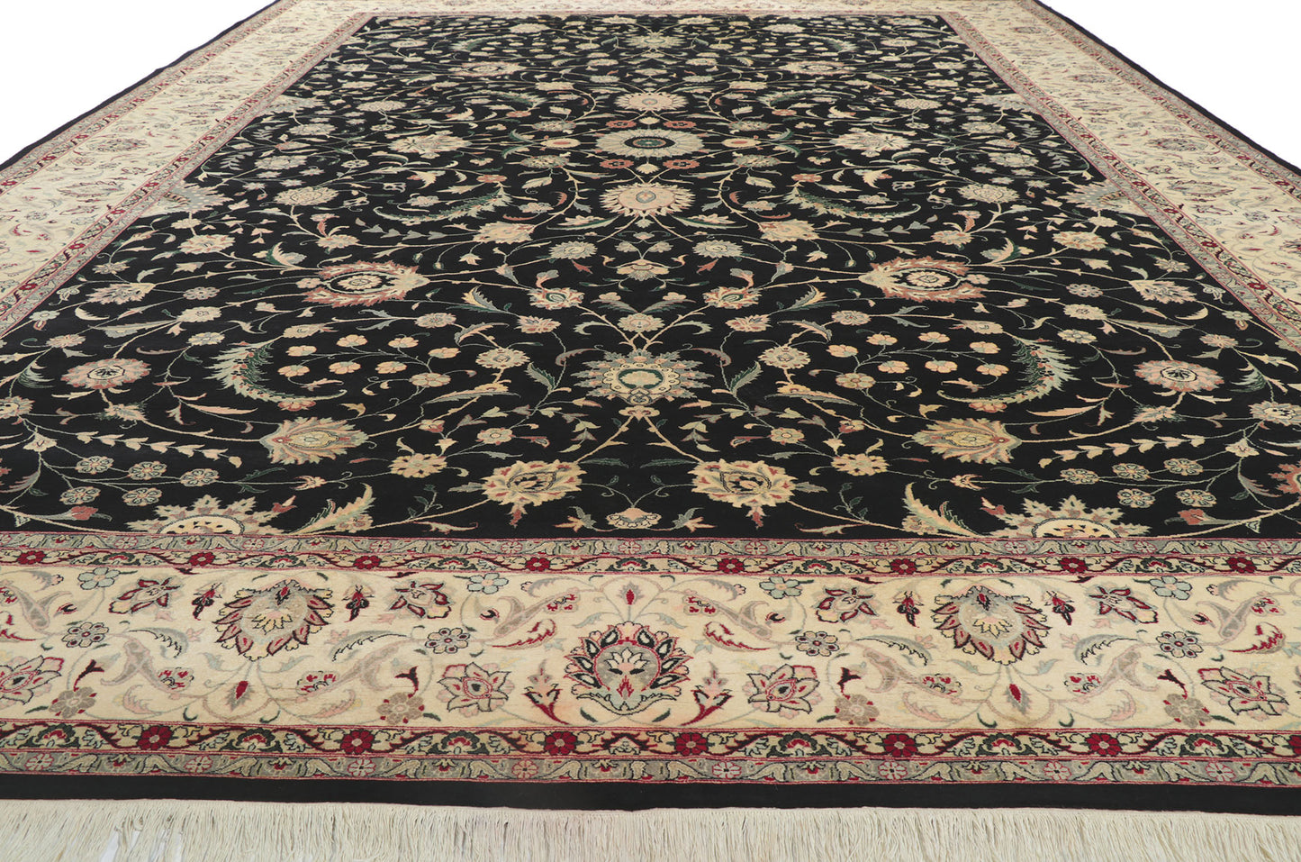 12 x 18 Vintage Pakistani Tabriz Rug 77747