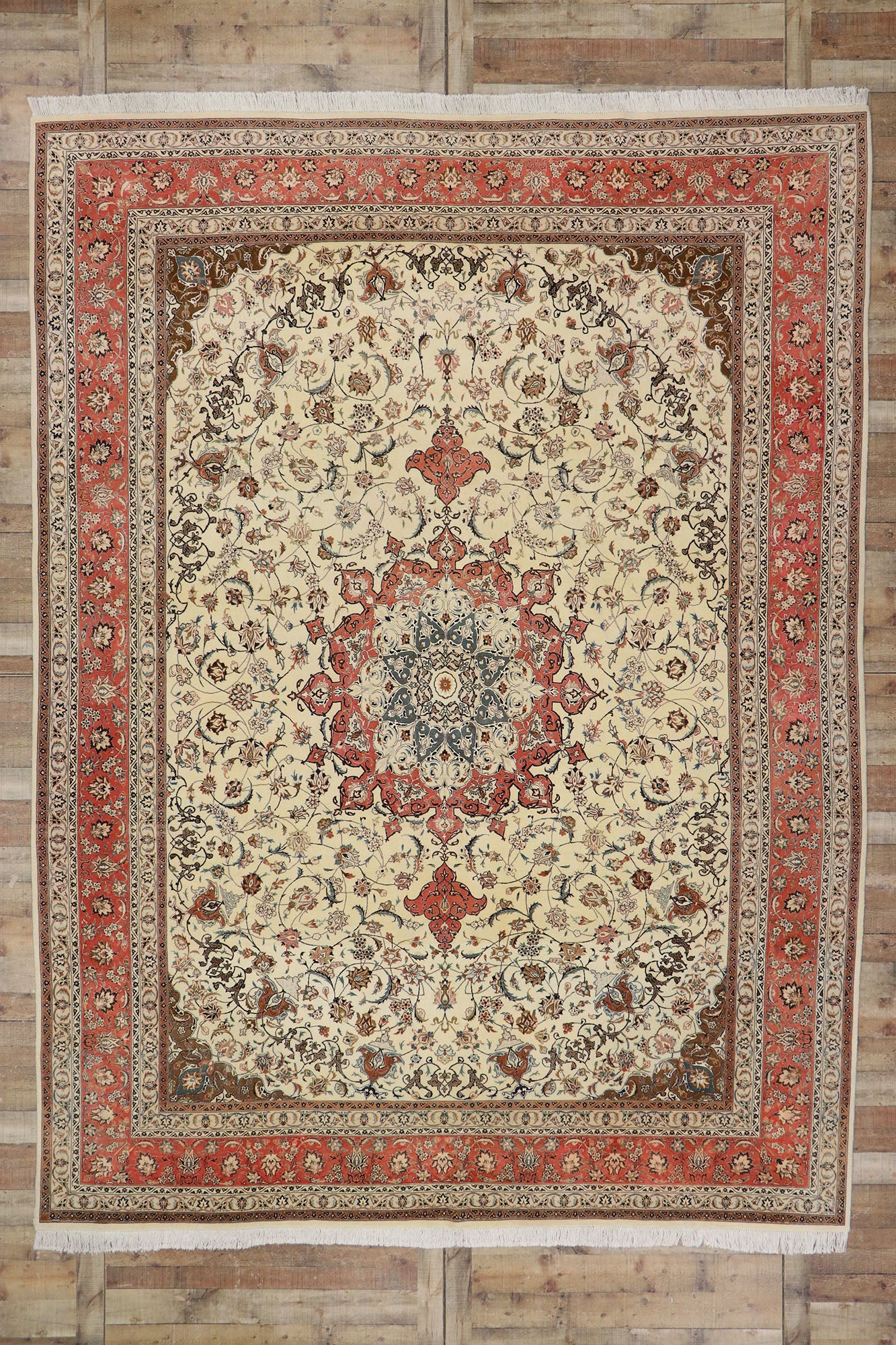 10 x 13 Antique Persian Tabriz Rug 77750