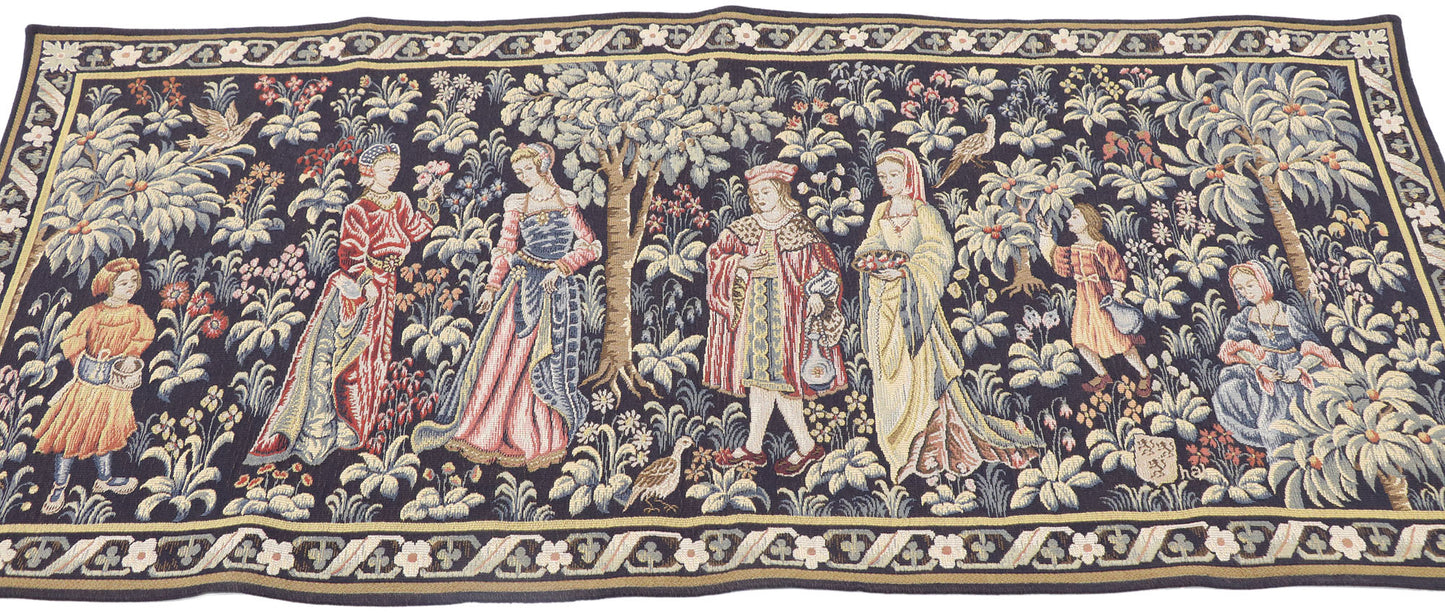 2 x 5 Vintage French Medieval Tapestry 77769