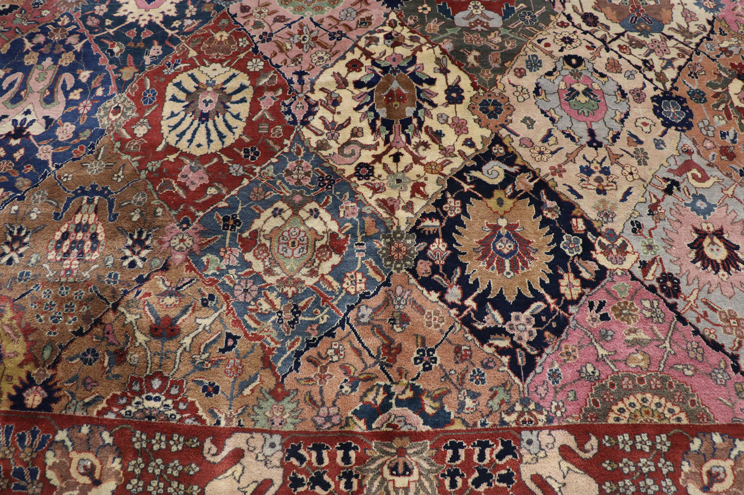 10 x 28 Antique Indian Garden Panel Agra Rug 77790