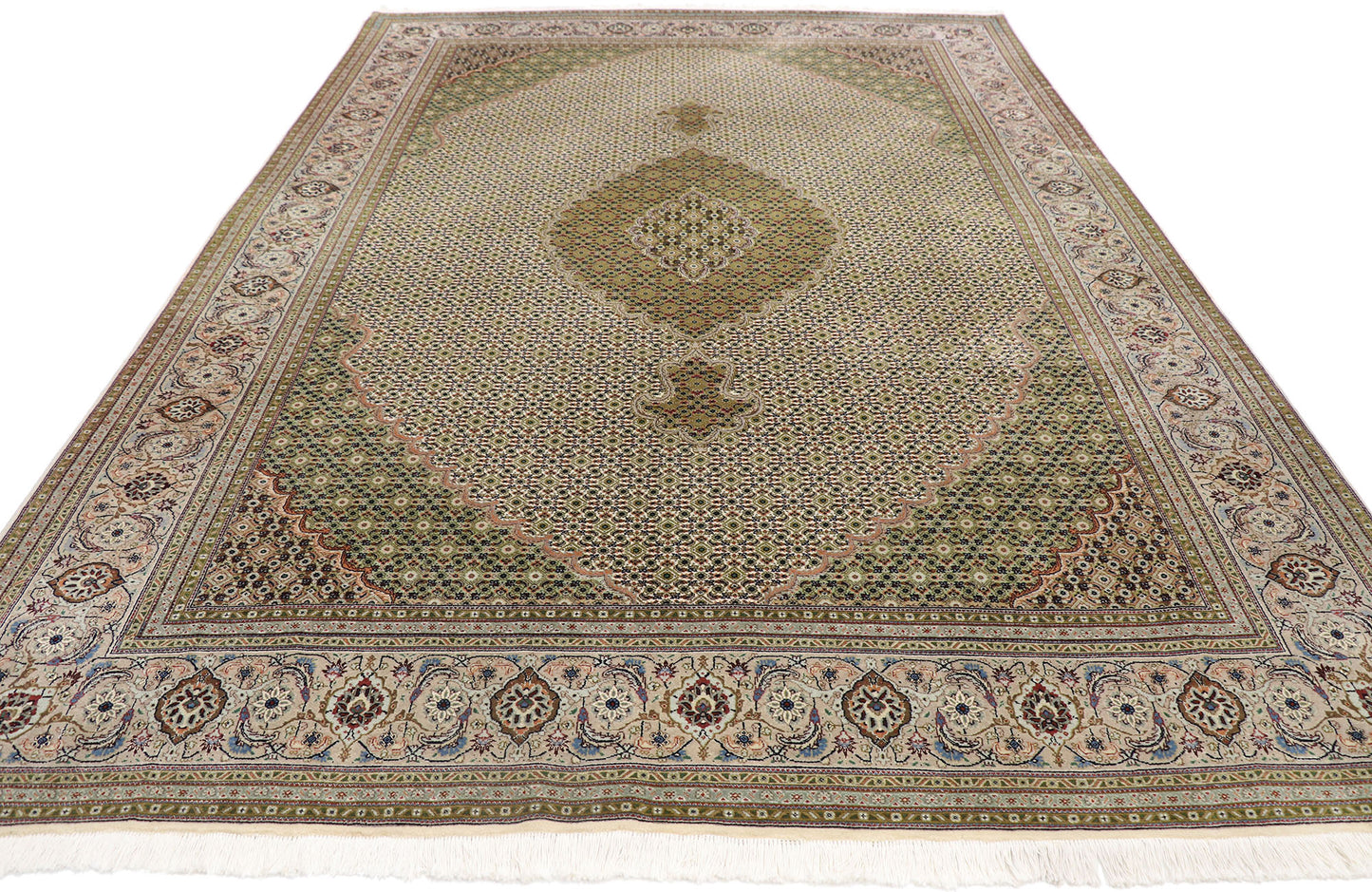 7 x 10 Vintage Persian Mahi Tabriz Rug 77792