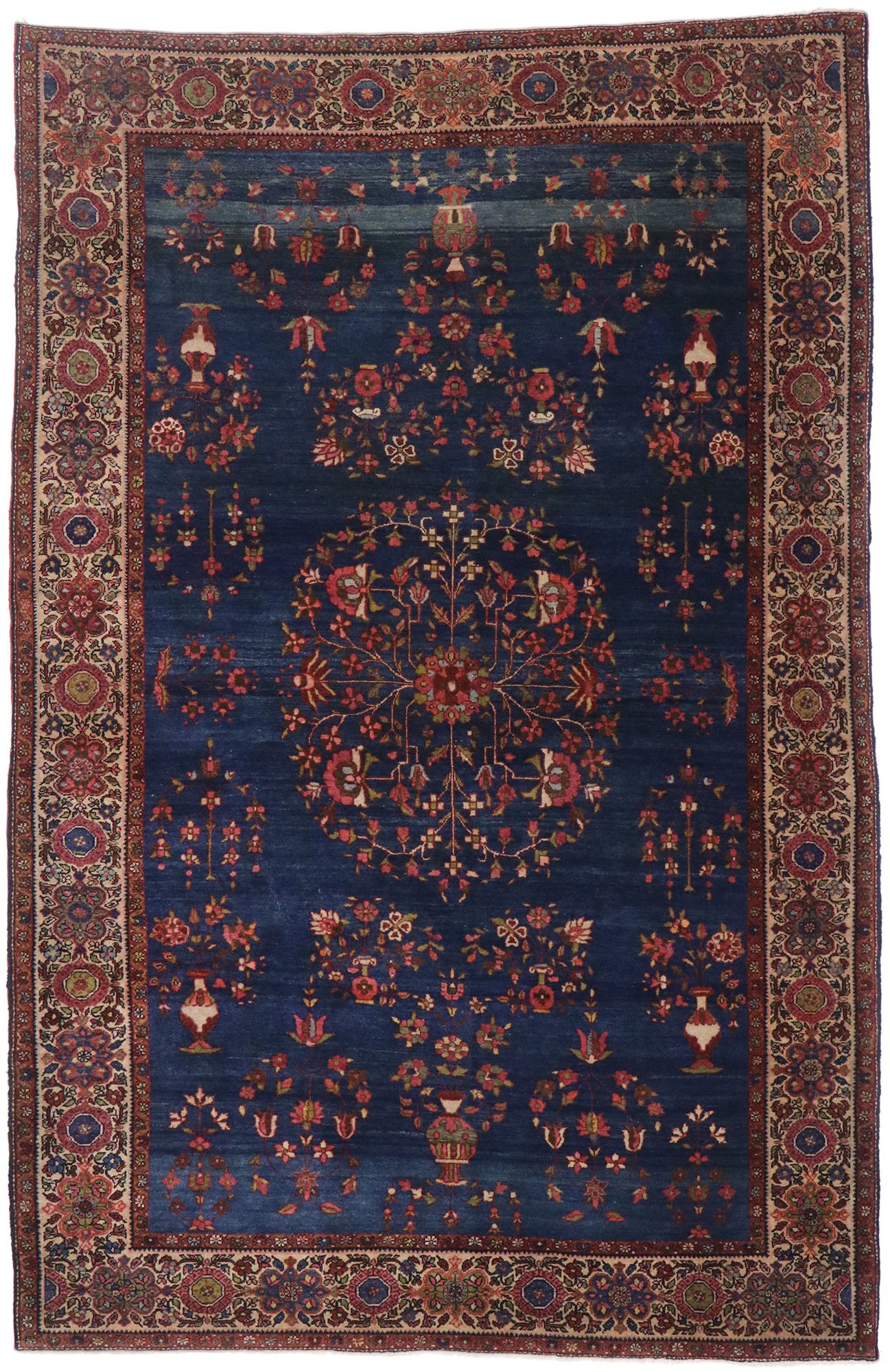 4 x 7 Antique Persian Sarouk Farahan Rug 77799