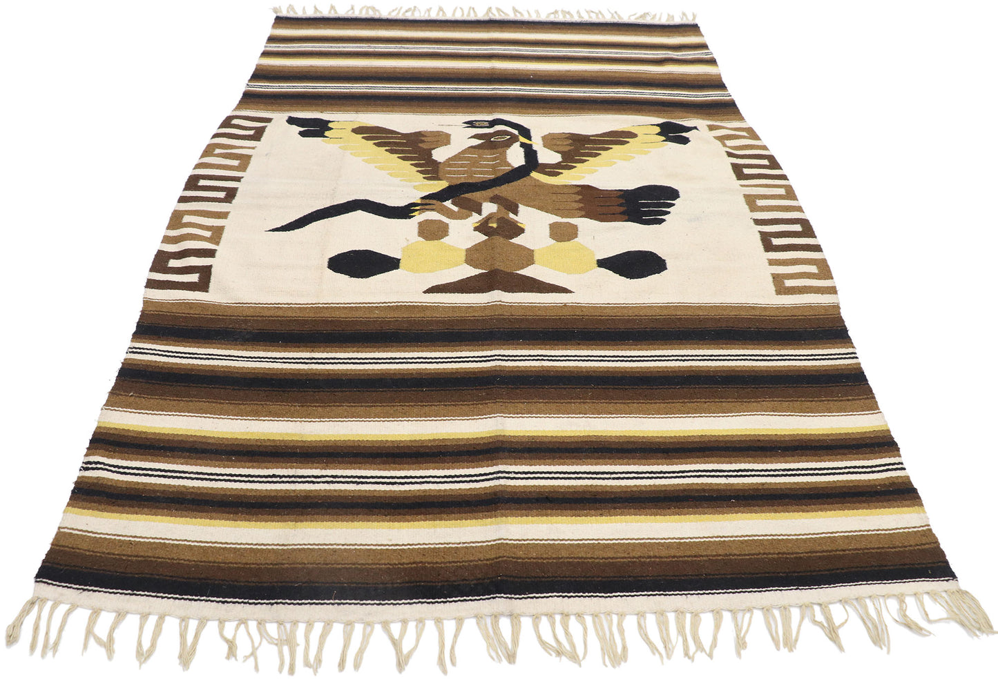 5 x 7 Vintage Mexican Serape Kilim Rug 77802