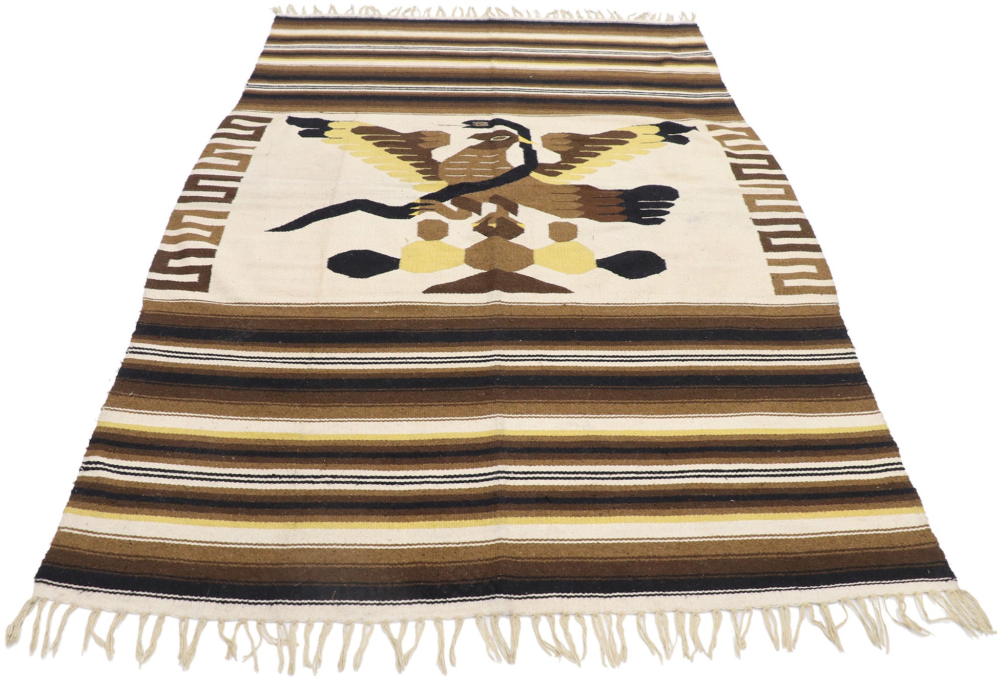 5 x 7 Vintage Mexican Serape Kilim Rug 77802
