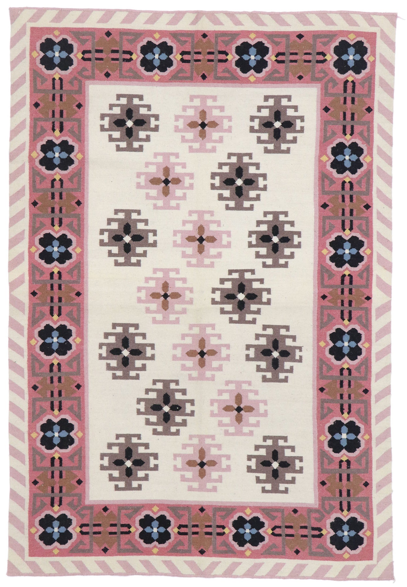 4 x 6 Vintage Romanian Kilim Rug 77804